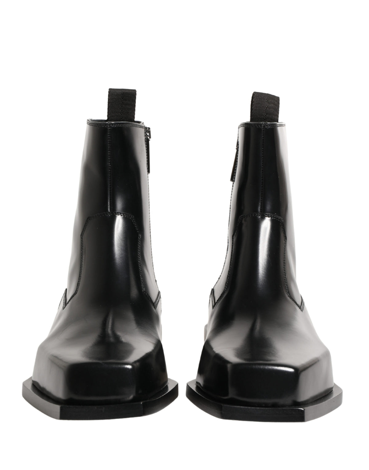 Dolce & Gabbana Black Leather Zip Closure Ankle Boots