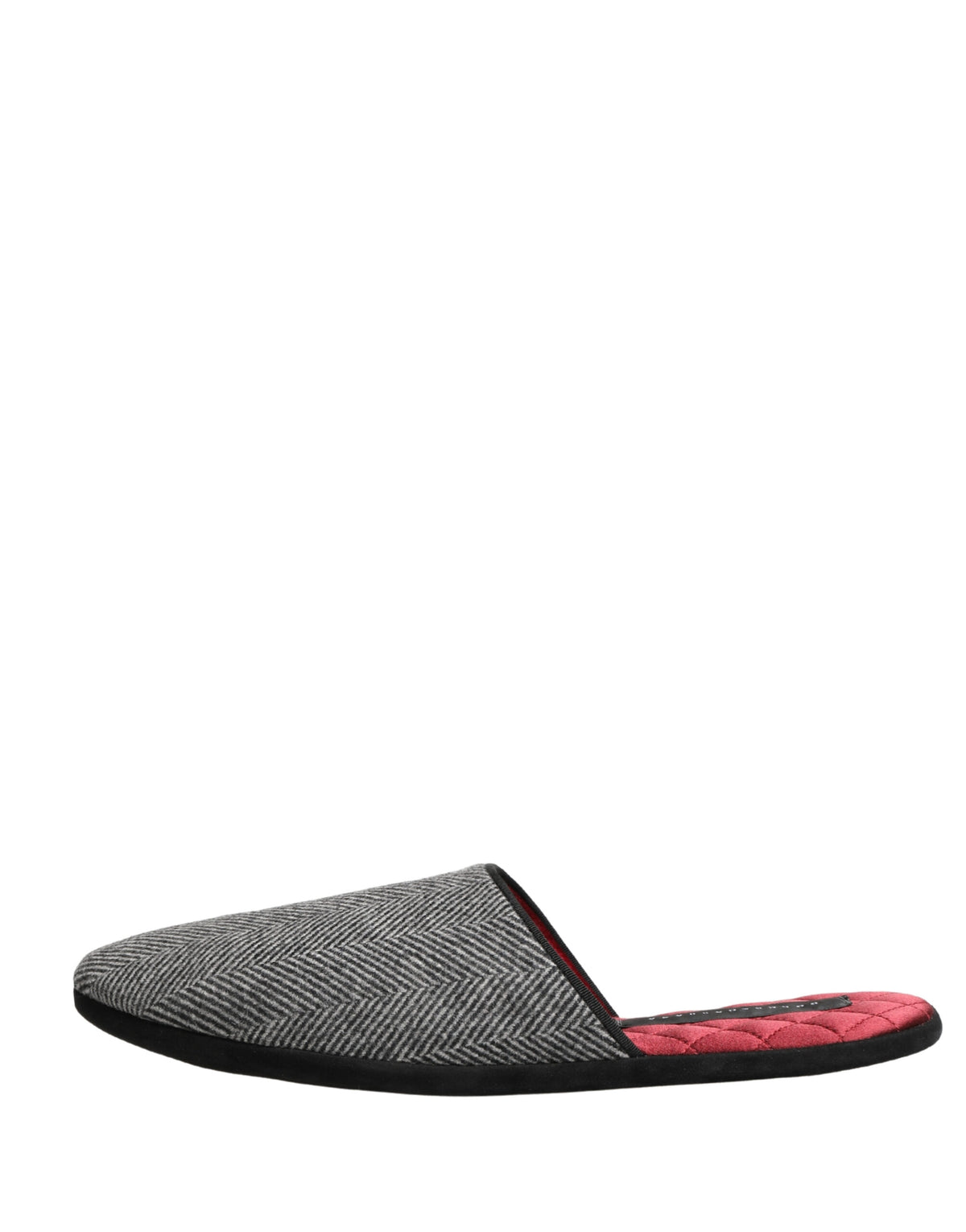 Dolce & Gabbana Grey Herringbone Cashmere Slippers