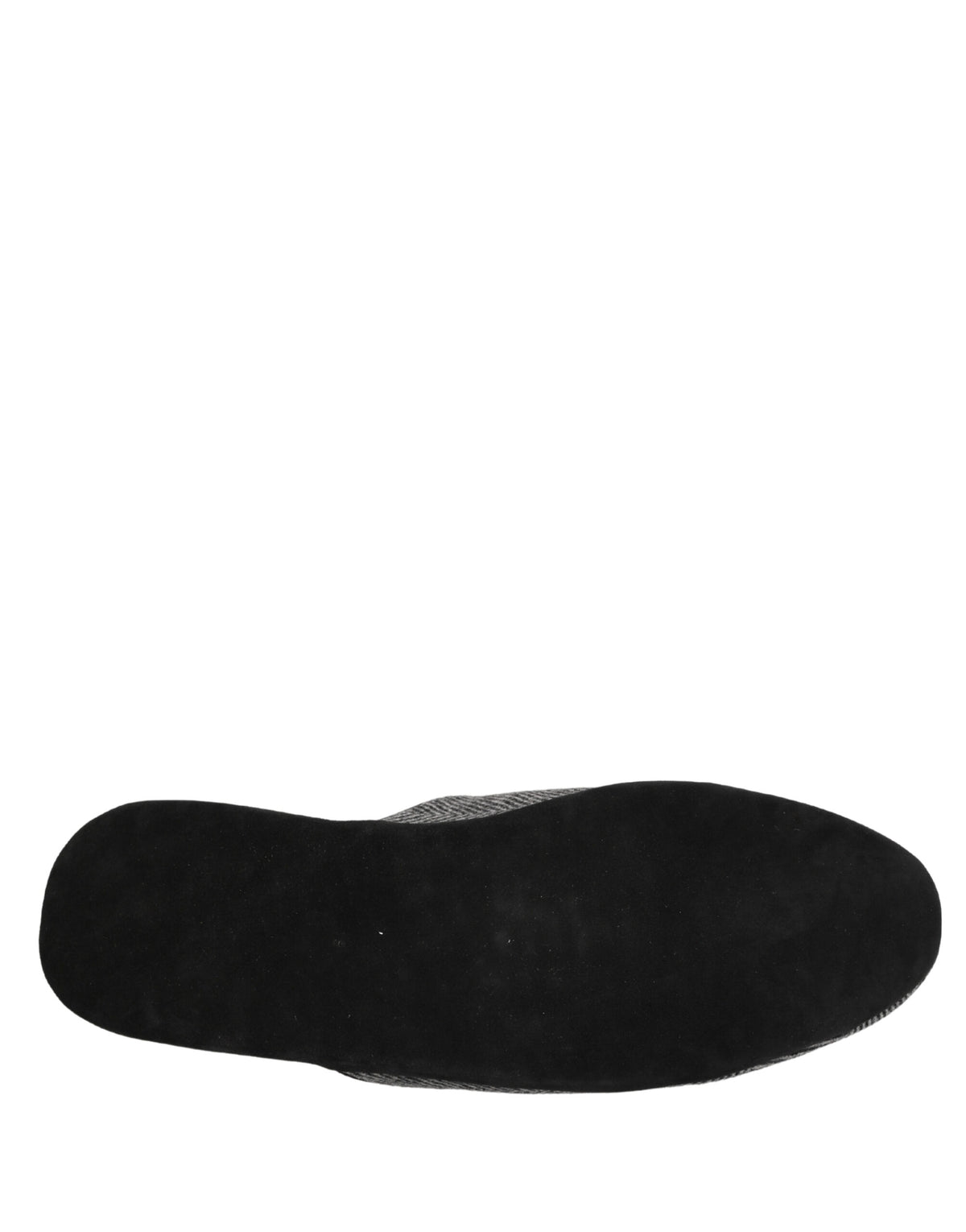 Dolce & Gabbana Grey Herringbone Cashmere Slippers