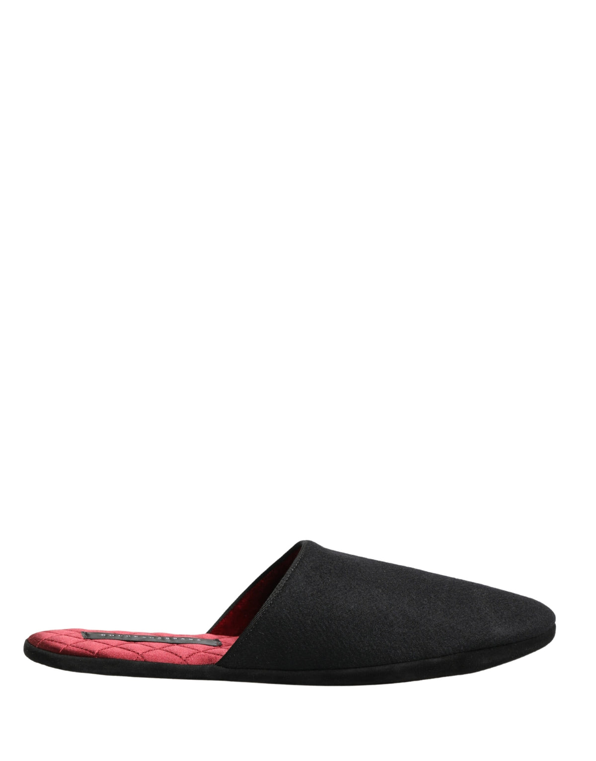 Dolce & Gabbana Black Wool Cashmere Quilted Slippers for Men