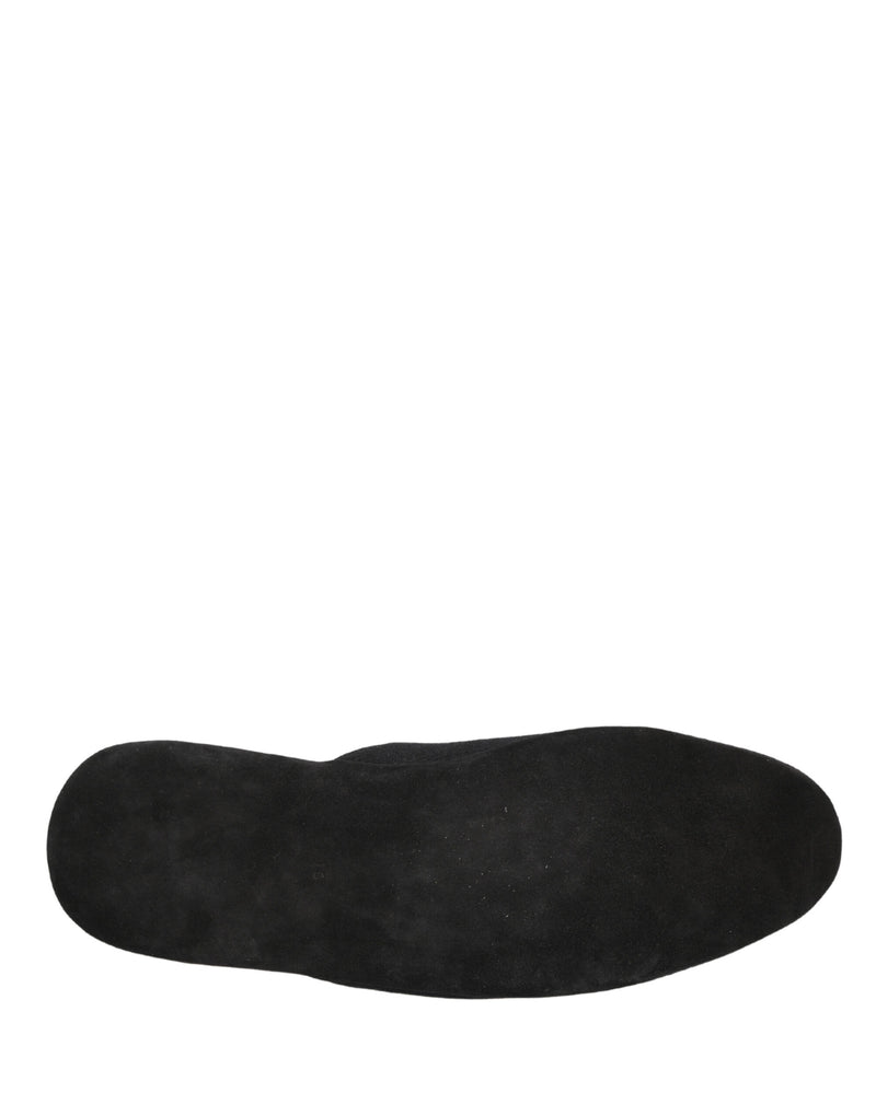 Dolce & Gabbana Black Wool Cashmere Quilted Slippers for Men