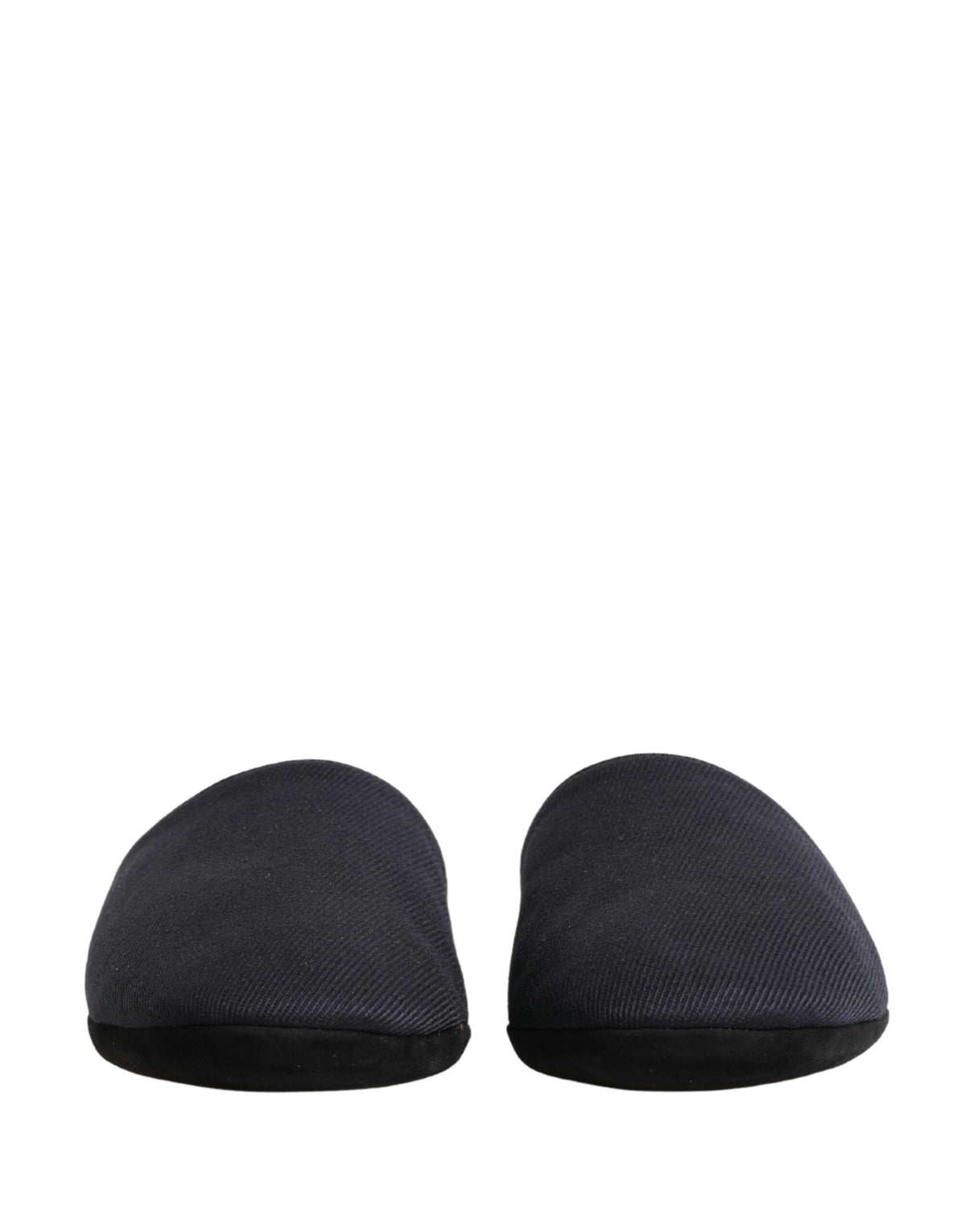 Dolce & Gabbana Dark Navy Wool Cotton Red Chevron Slippers