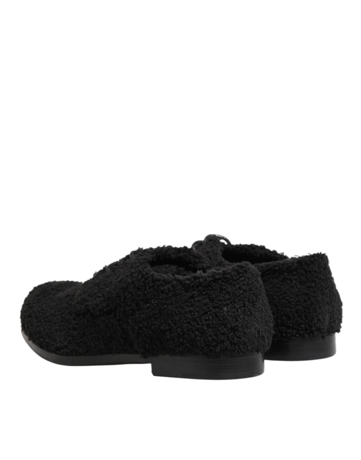 Dolce & Gabbana Men Black Riccio Shearling Derby Shoes