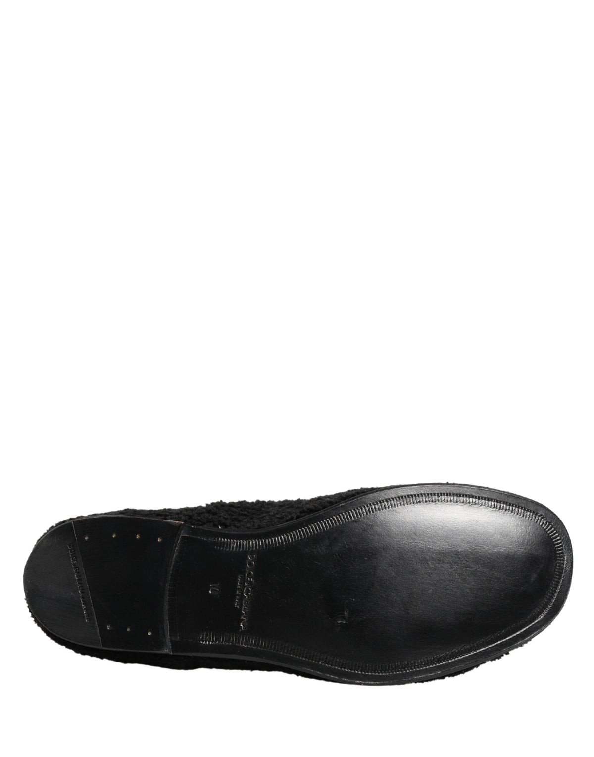 Dolce & Gabbana Men Black Riccio Shearling Derby Shoes