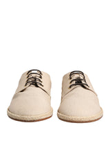 Dolce & Gabbana Beige Espadrille Sole Lace Up Derby Shoes