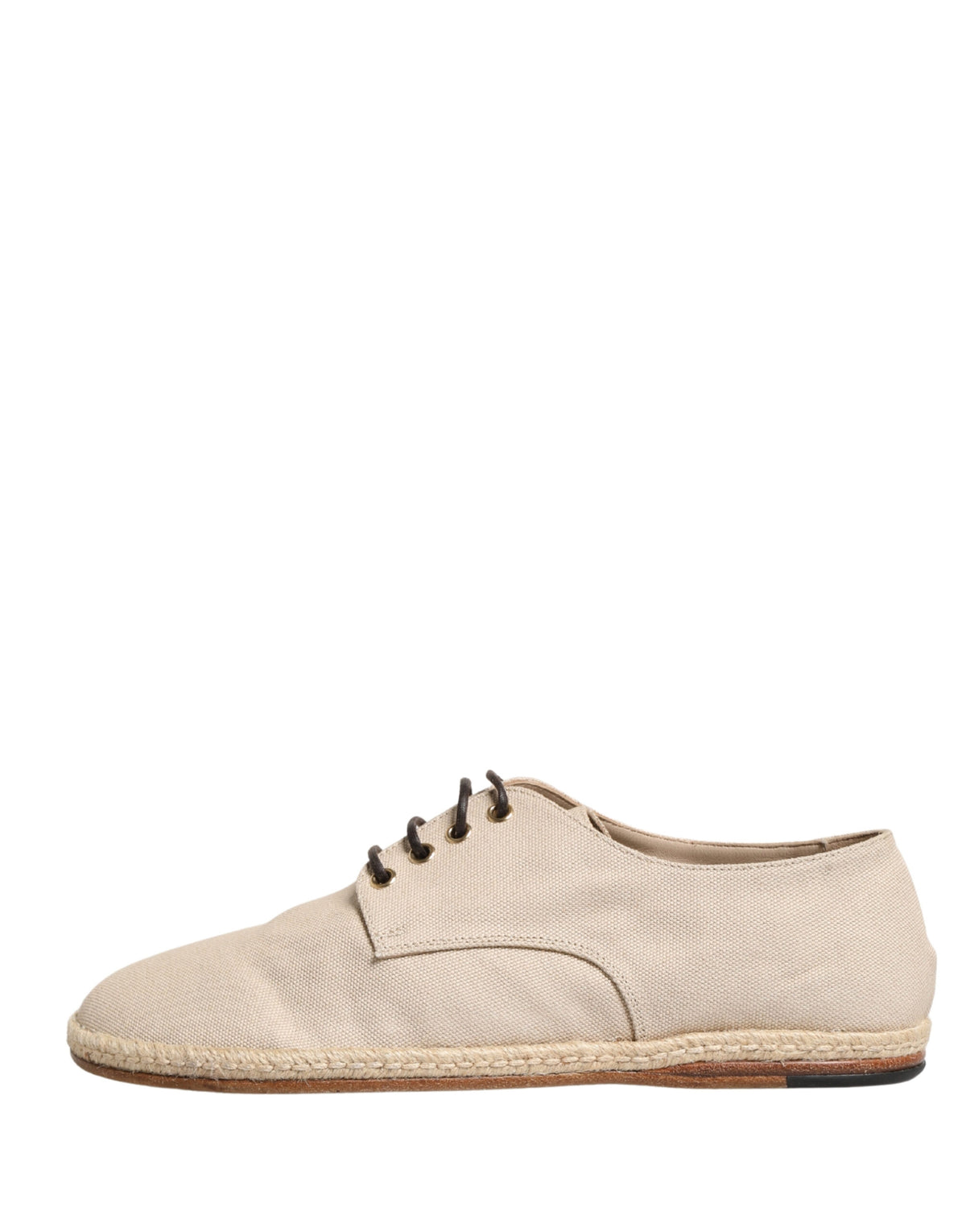 Dolce & Gabbana Beige Espadrille Sole Lace Up Derby Shoes