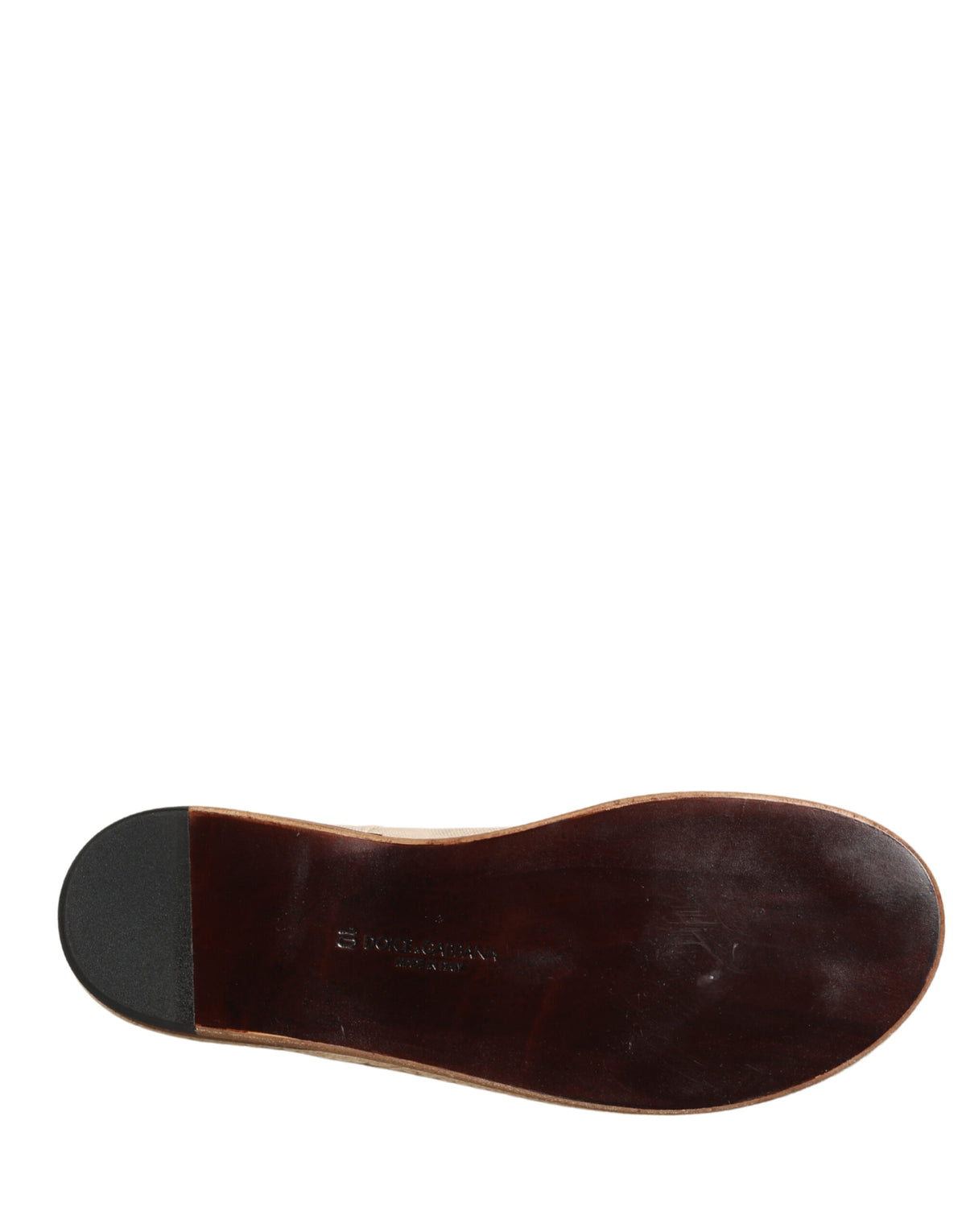Dolce & Gabbana Beige Espadrille Sole Lace Up Derby Shoes