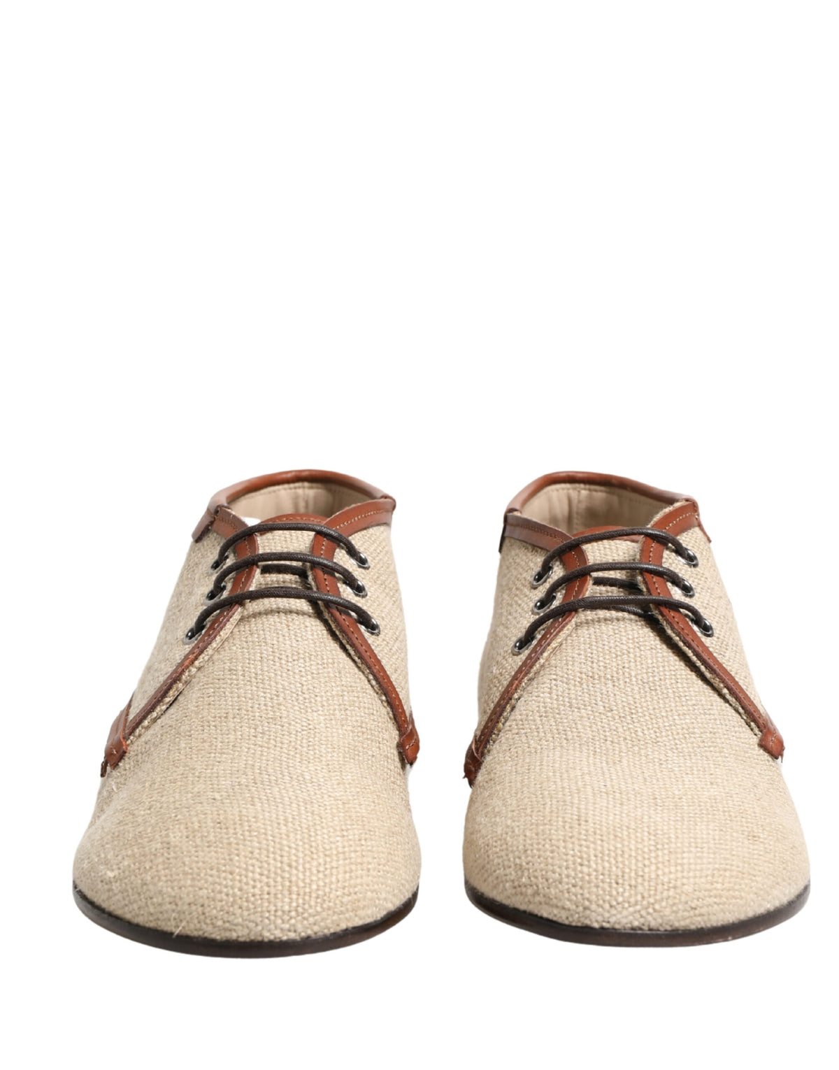 Dolce & Gabbana Beige Canvas Derby Shoes for Men - Elegant & Versatile