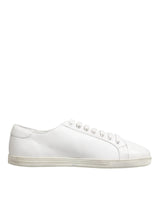 Dolce & Gabbana White Bianco Leather Low Top Sneakers for Men