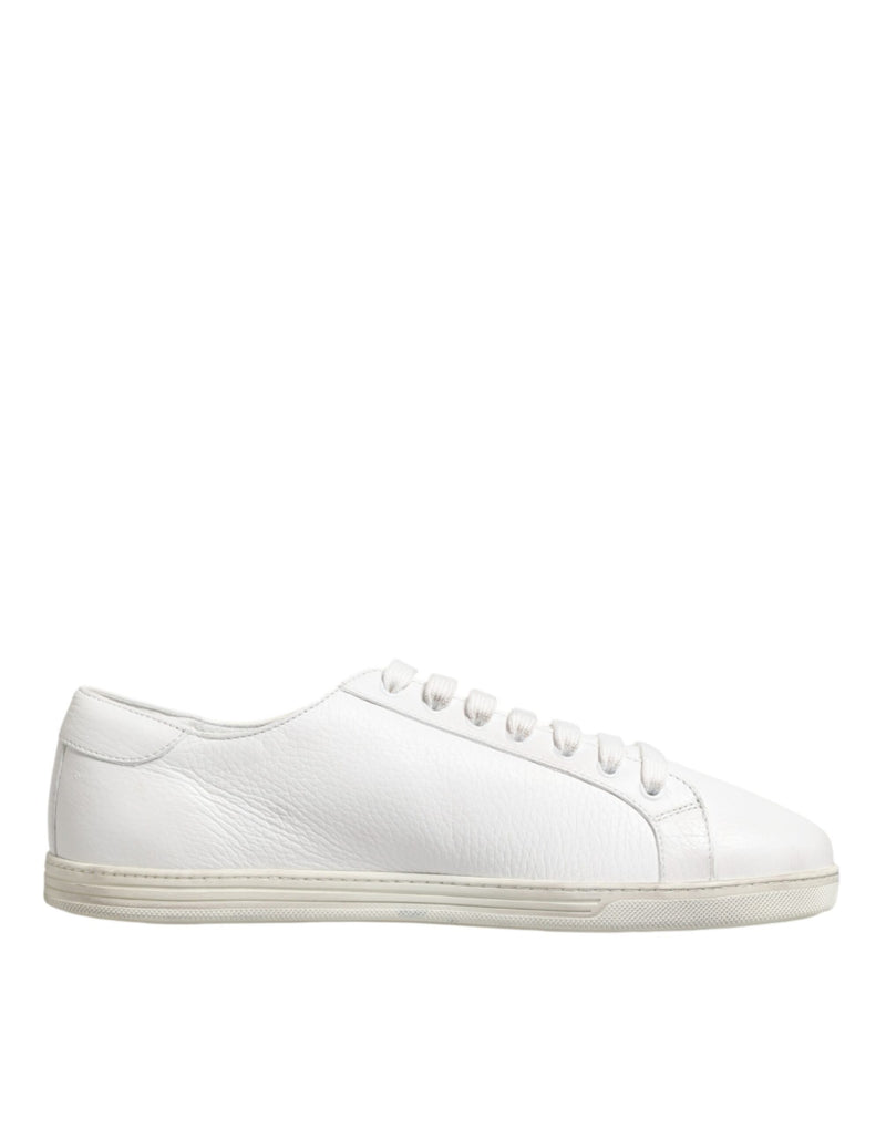 Dolce & Gabbana White Bianco Leather Low Top Sneakers for Men