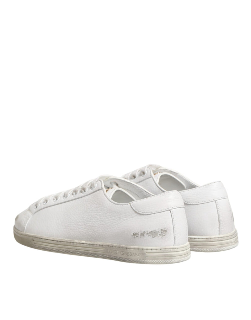 Dolce & Gabbana White Bianco Leather Low Top Sneakers for Men