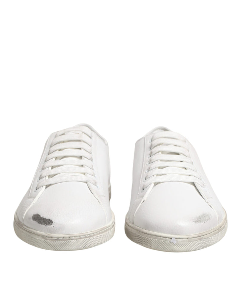 Dolce & Gabbana White Bianco Leather Low Top Sneakers for Men
