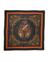 Écharpe homme Dolce &amp; Gabbana en cachemire à imprimé blason multicolore, 272 cm x 132 cm