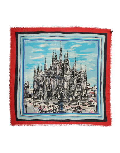 Dolce & Gabbana Multicolor Milano Print Cashmere 134cm x 130cm Men Scarf