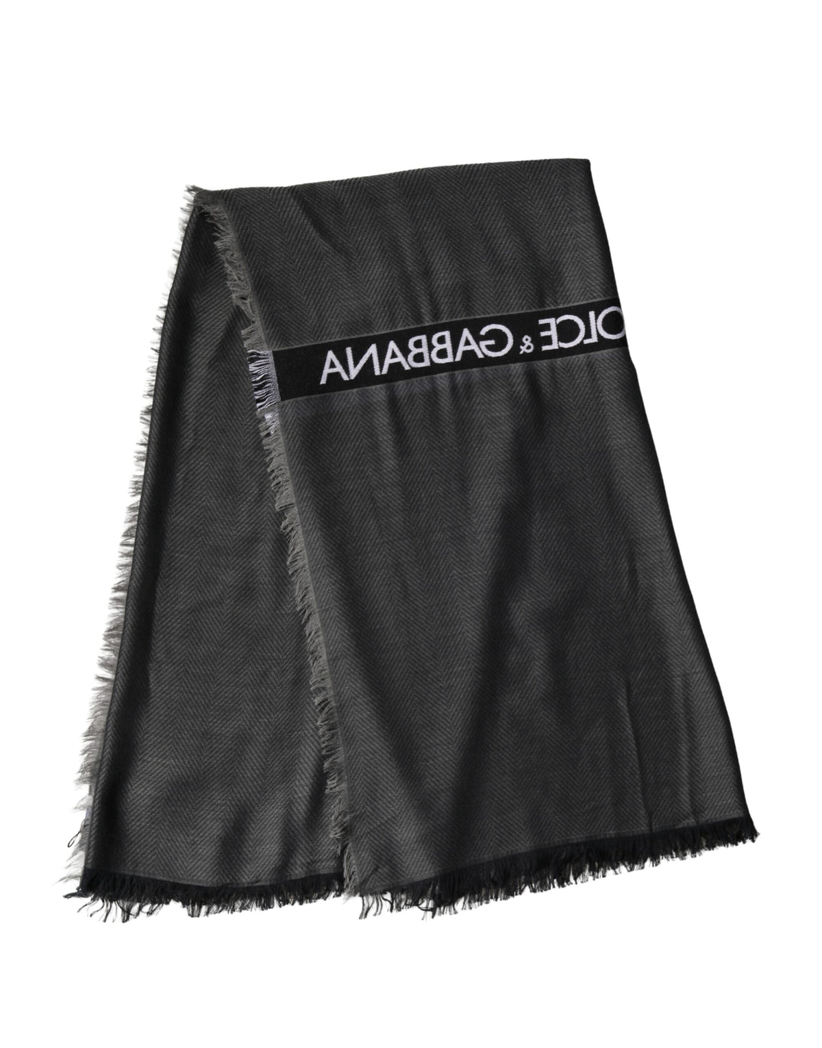 Écharpe Dolce &amp; Gabbana noire en modal avec franges, 140 cm x 134 cm, pour homme
