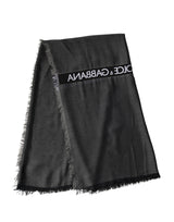 Écharpe Dolce &amp; Gabbana noire en modal avec franges, 140 cm x 134 cm, pour homme
