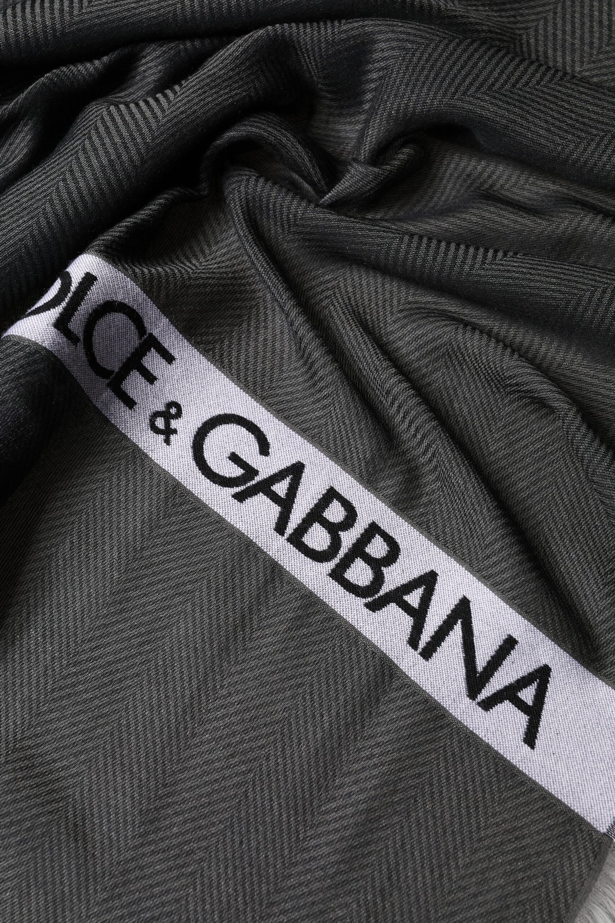 Écharpe Dolce &amp; Gabbana noire en modal avec franges, 140 cm x 134 cm, pour homme