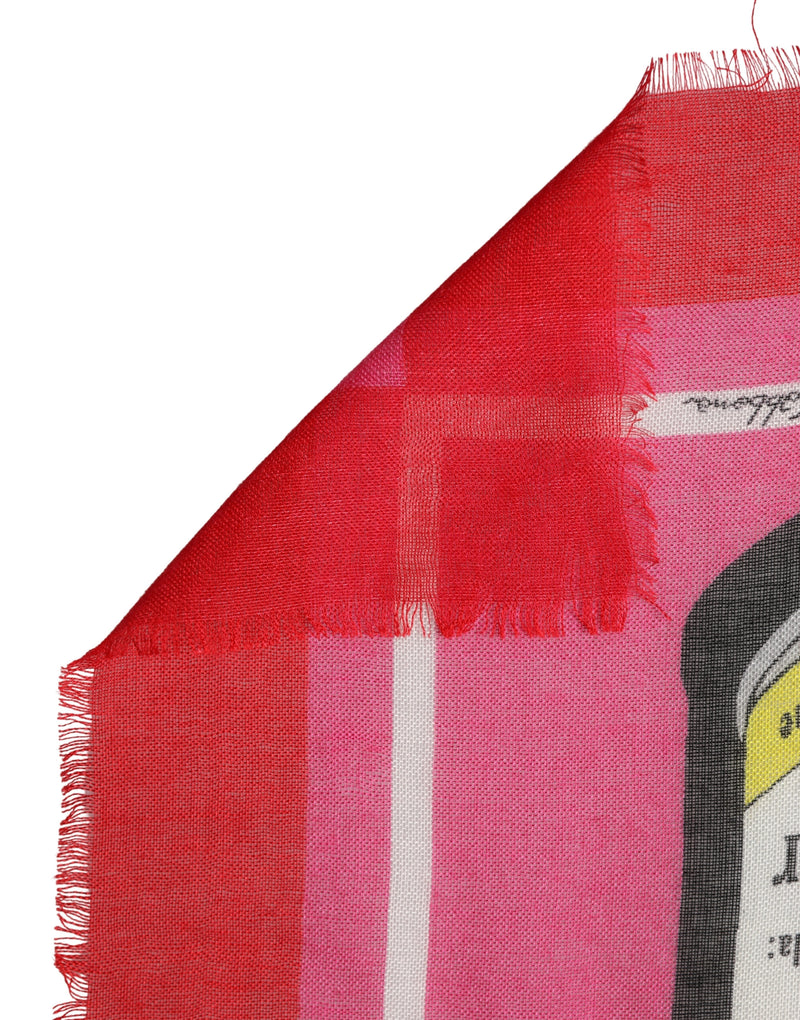 Dolce & Gabbana Pink DG Amore Print Neck Square Shawl Scarf