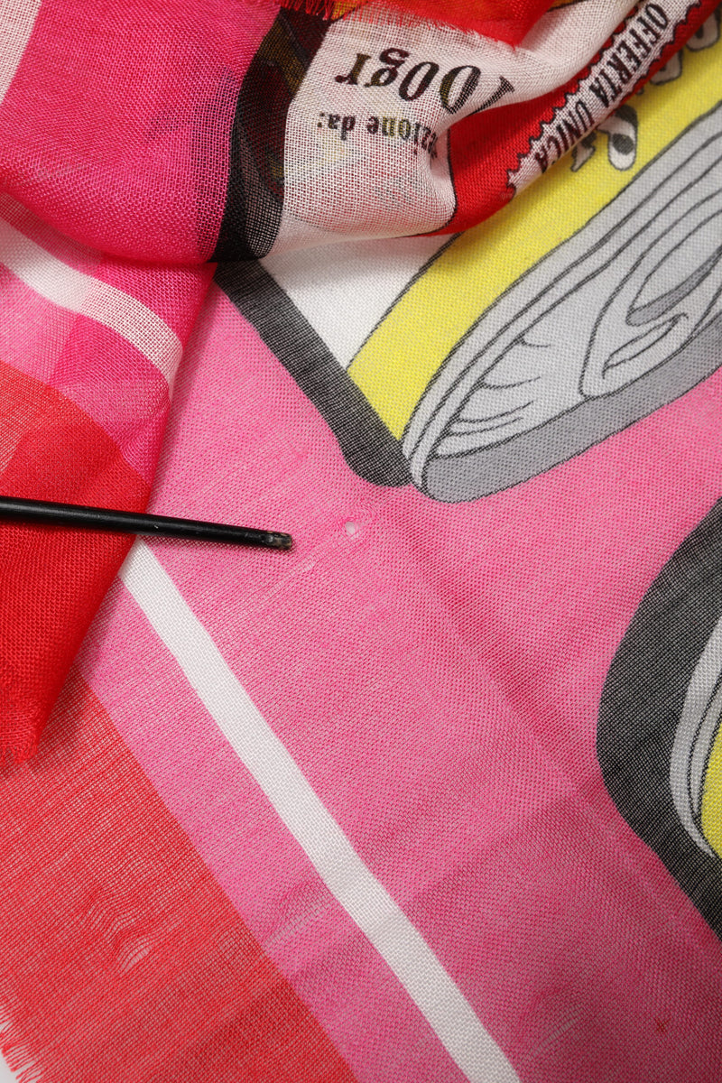 Dolce & Gabbana Pink DG Amore Print Neck Square Shawl Scarf