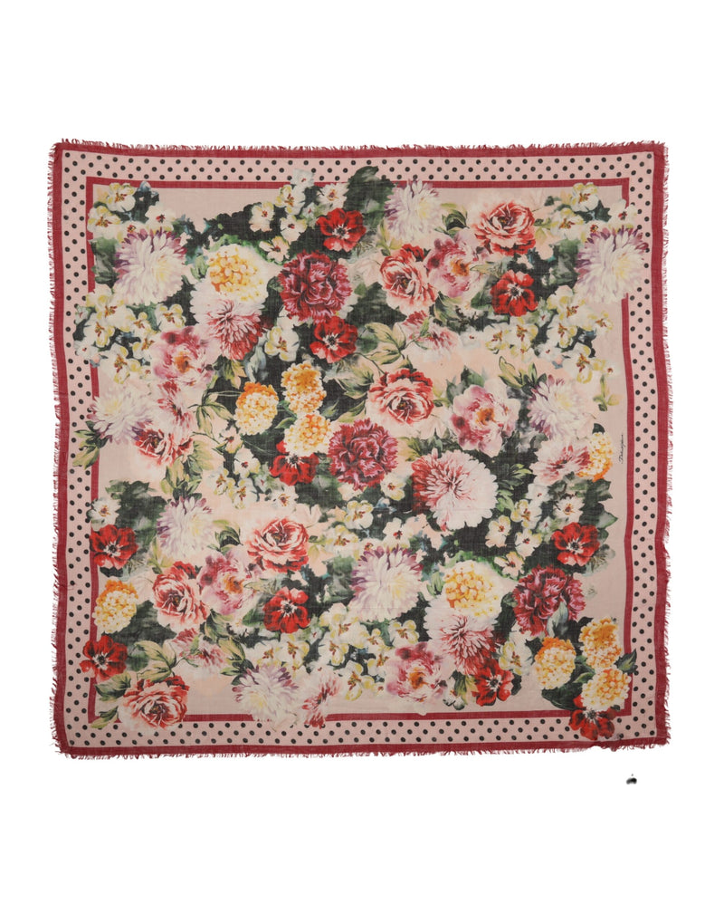 Dolce & Gabbana Multicolor Floral Print Square Stole Scarf