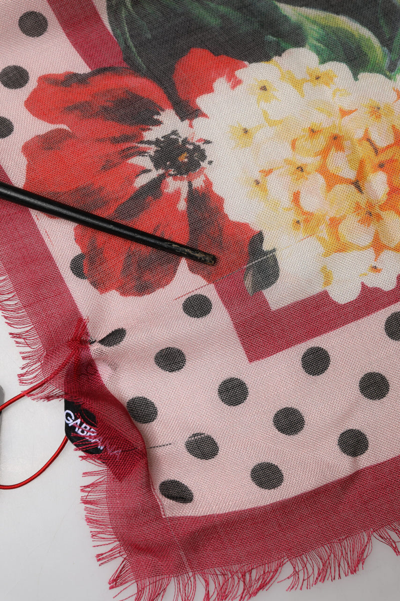Dolce & Gabbana Multicolor Floral Print Square Stole Scarf