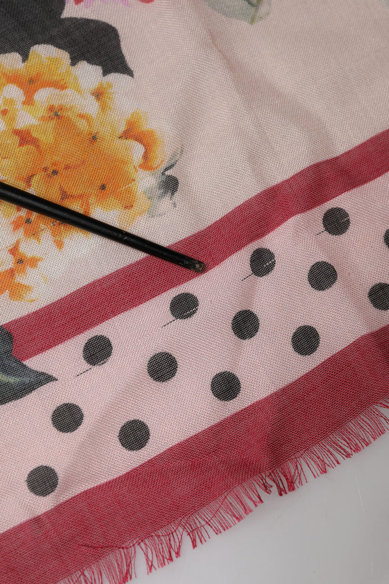 Dolce & Gabbana Multicolor Floral Print Square Stole Scarf