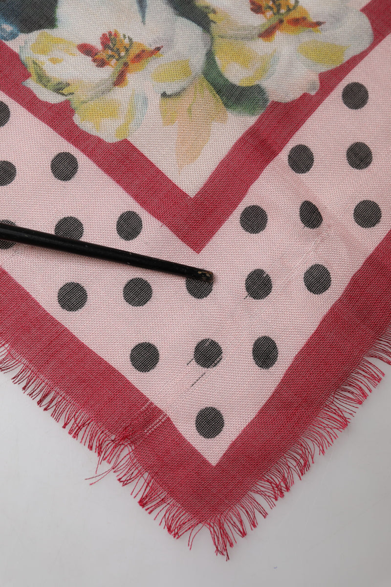 Dolce & Gabbana Multicolor Floral Print Square Stole Scarf