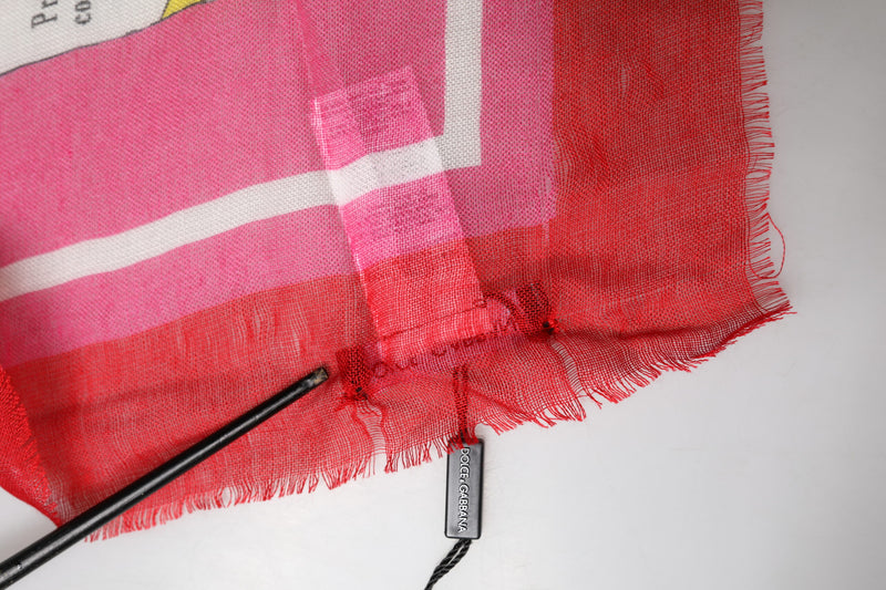 Dolce & Gabbana Pink DG Amore Print Neck Square Shawl Scarf