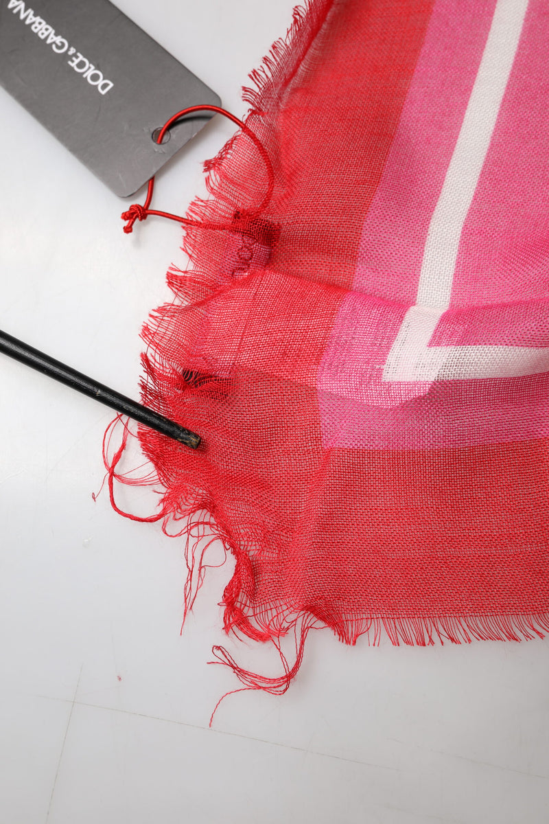 Dolce & Gabbana Pink DG Amore Print Neck Square Shawl Scarf