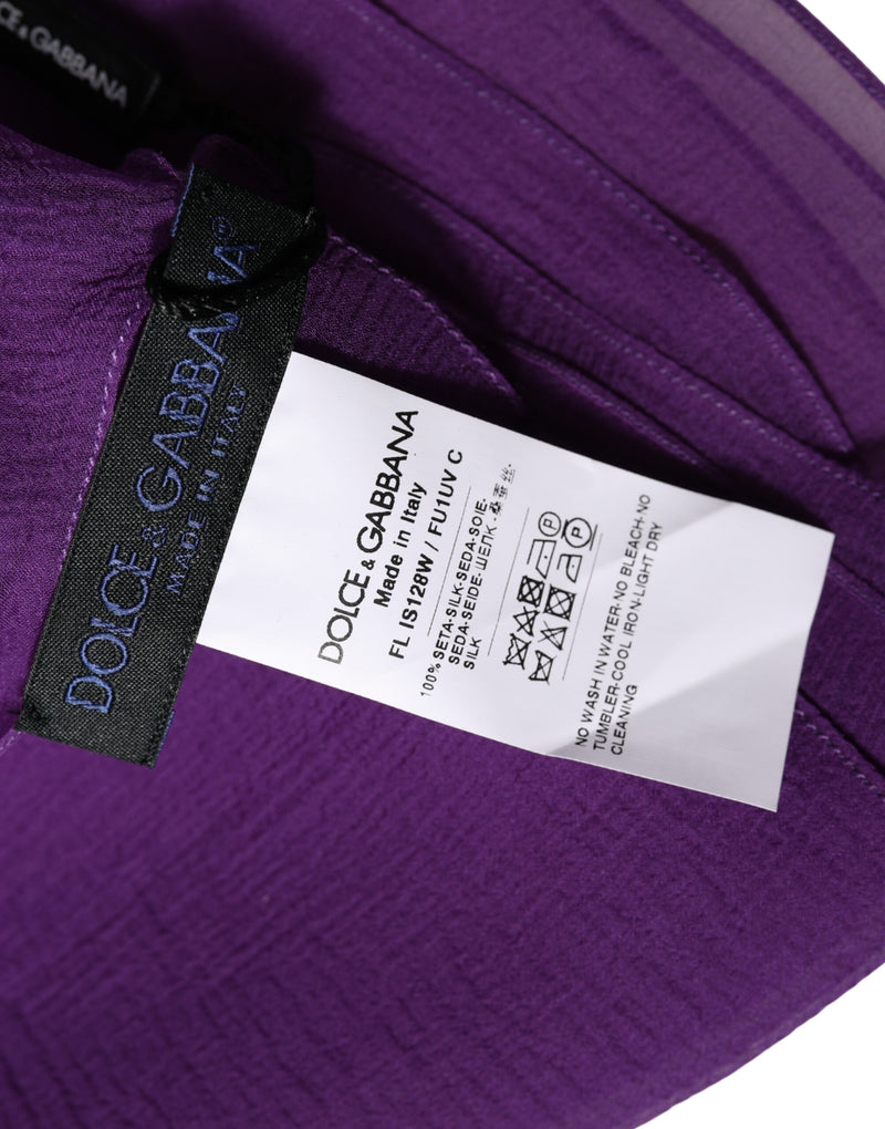 Dolce & Gabbana Purple Silk Neck Wrap Shawl Stole Scarf