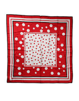 Dolce & Gabbana Red White Polka Dot Square Foulard Scarf 90cm