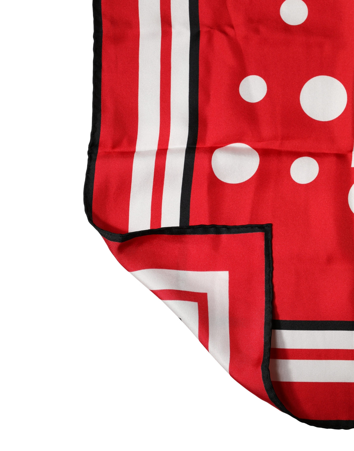 Dolce & Gabbana Red White Polka Dot Square Foulard Scarf 90cm