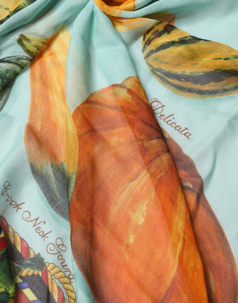 Dolce & Gabbana Multicolor Pumpkin Cashmere Stole Scarf