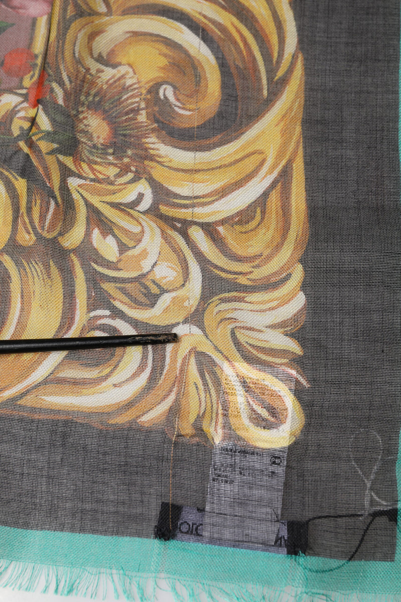 Dolce & Gabbana Multicolor Floral Cashmere Square Stole Scarf