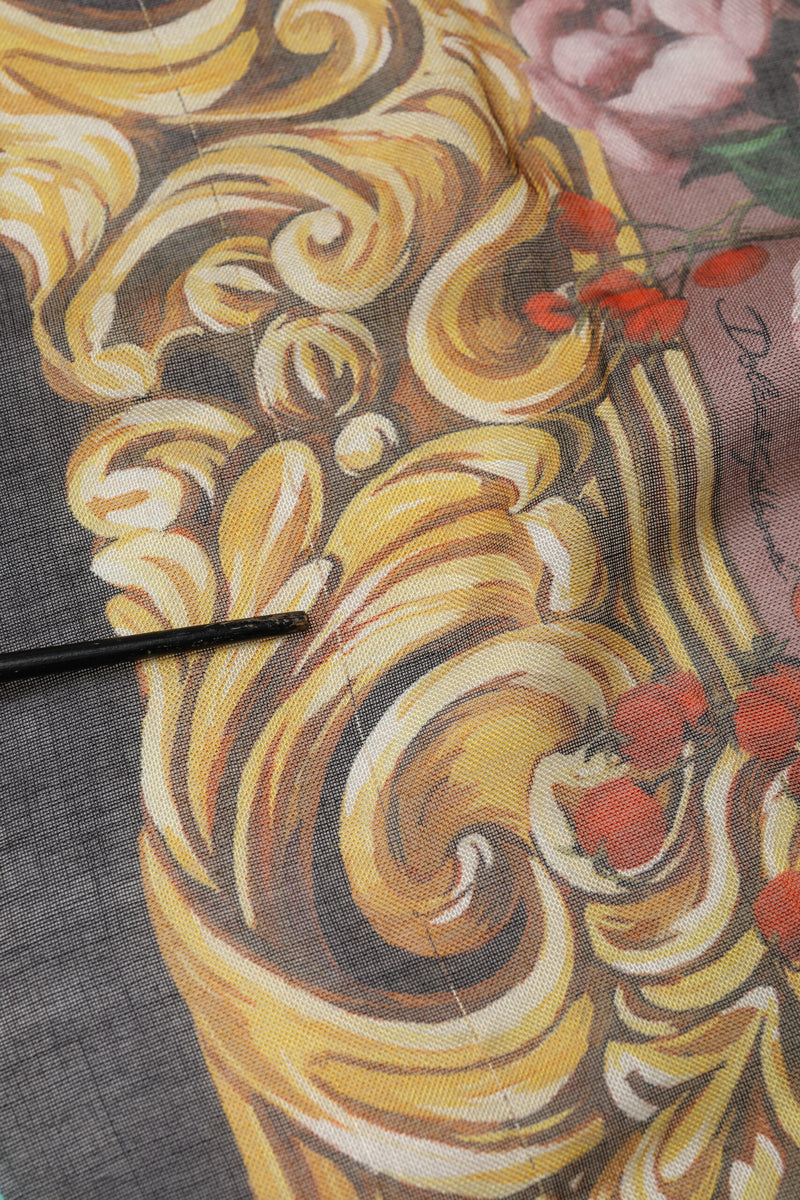 Dolce & Gabbana Multicolor Floral Cashmere Square Stole Scarf
