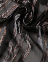 Dolce & Gabbana Black Stripes Silk Wrap Shawl Stole Scarf