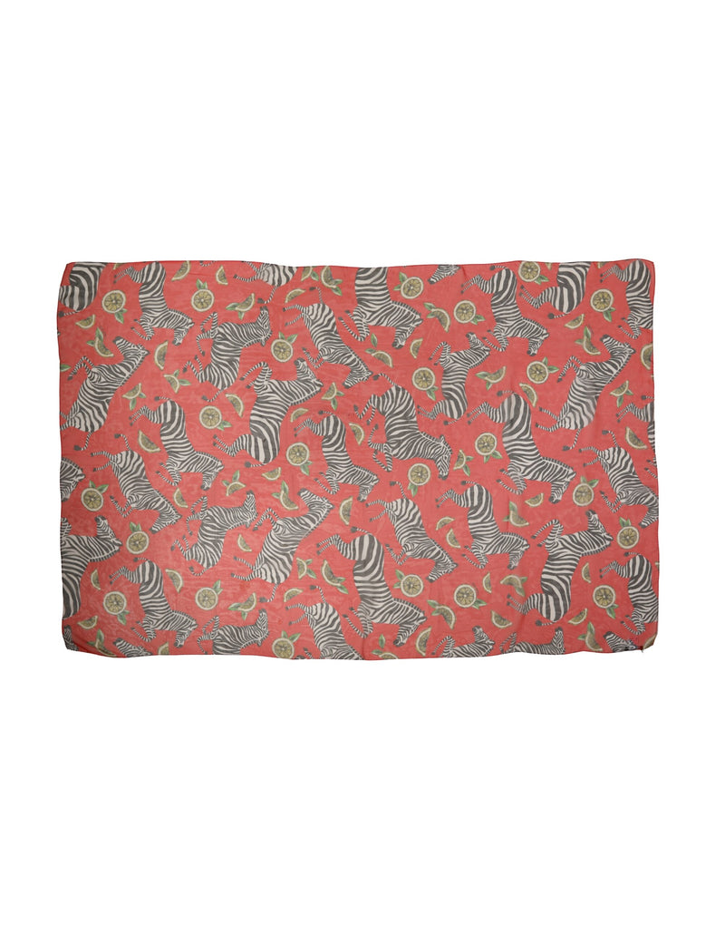 Dolce & Gabbana Red Zebra Print Silk Wrap Shawl Stole