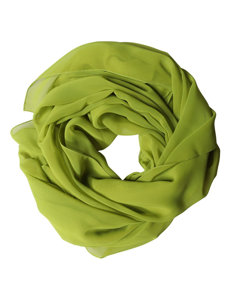 Dolce & Gabbana Yellow Green Neck Wrap Shawl Foulard Scarf