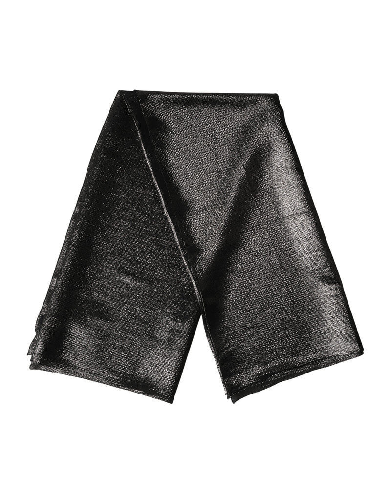 Dolce & Gabbana Black Silk Square Wrap Shawl Foulard Scarf