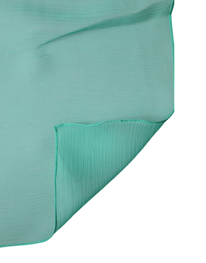 Dolce & Gabbana Light Green Silk Neck Wrap Foulard Scarf