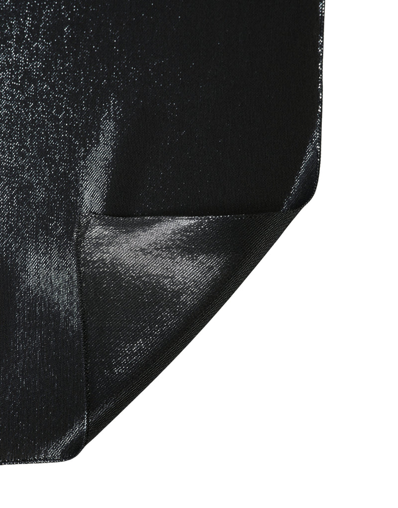 Dolce & Gabbana Black Silk Lurex Foulard Wrap Shawl