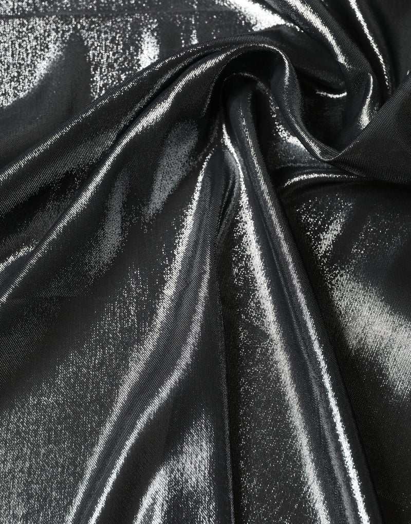 Dolce & Gabbana Black Silk Lurex Foulard Wrap Shawl