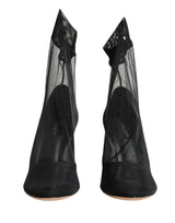 Dolce & Gabbana Black Nylon Stretch Mesh Sock Boots