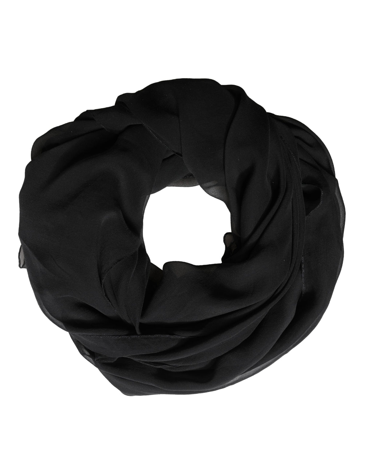 Dolce & Gabbana Black Silk Neck Wrap Shawl Stole Scarf
