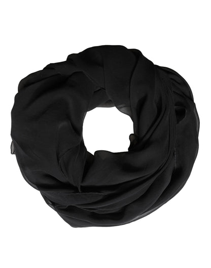 Dolce & Gabbana Black Silk Neck Wrap Shawl Stole 167cm x 126cm Scarf