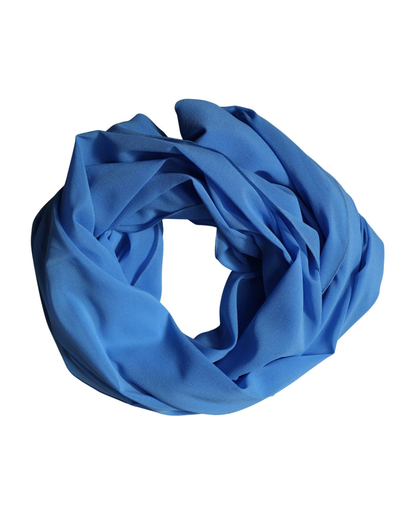Dolce & Gabbana Blue Silk Neck Wrap Shawl Scarf 200cm x 64cm