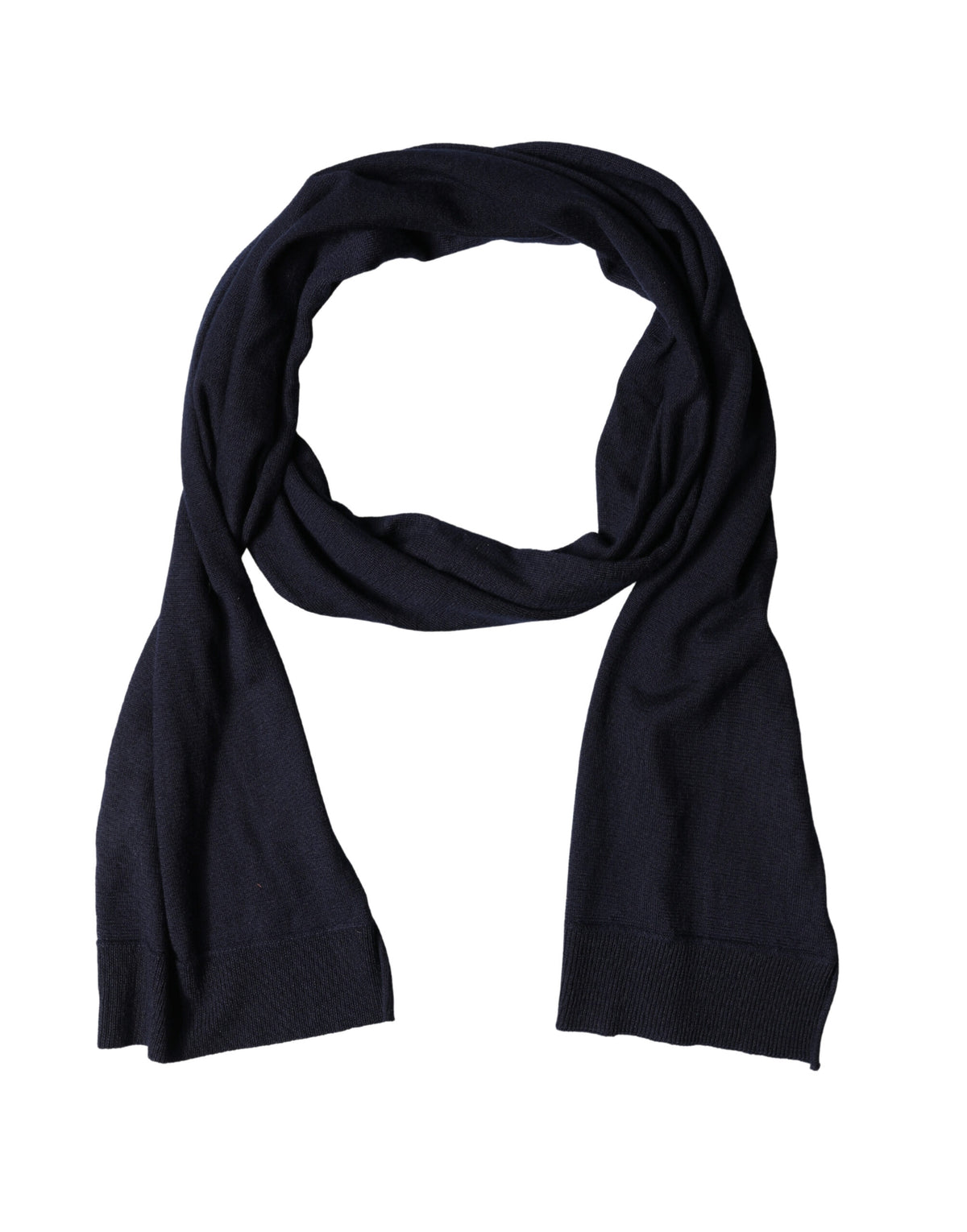 Dolce & Gabbana Black Wool Knitted Shawl Neck Wrap Scarf