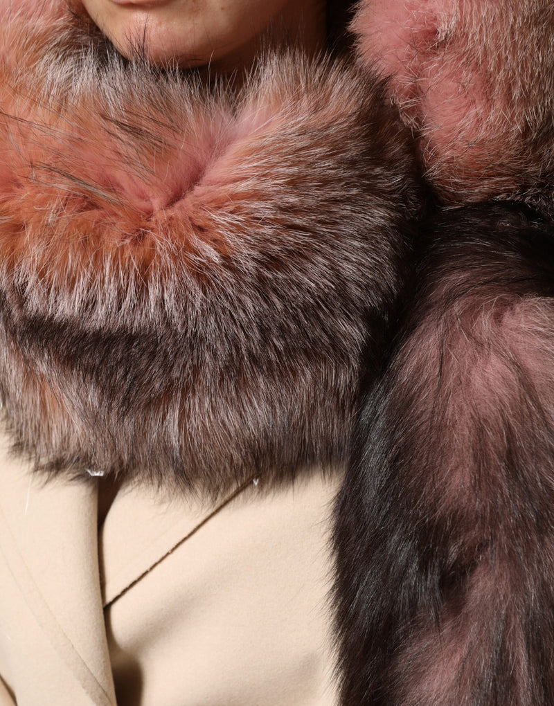 Dolce & Gabbana Pink Frost Fox Fur Neck Warmer Scarf