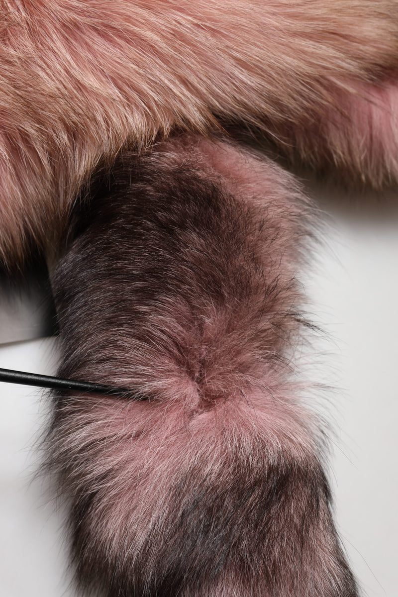 Dolce & Gabbana Pink Frost Fox Fur Neck Warmer Scarf