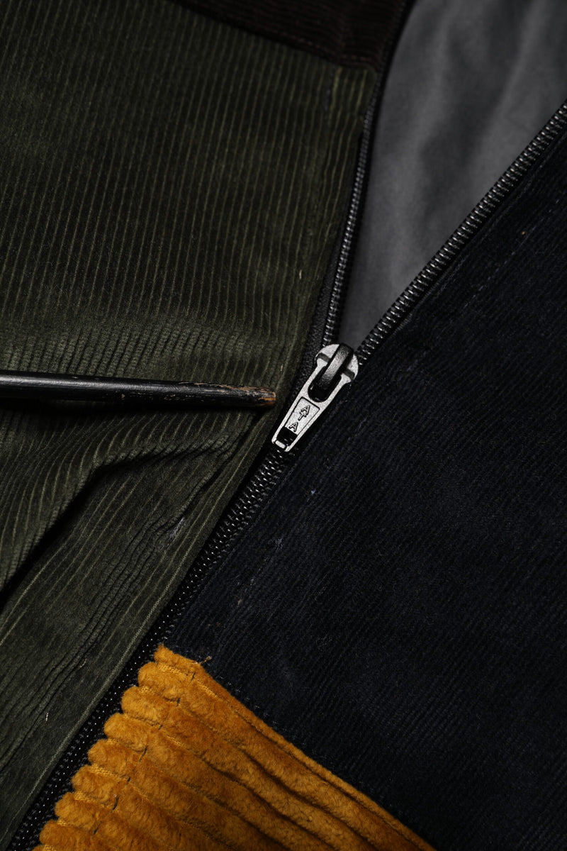 Veste en velours côtelé patchwork multicolore Dolce & Gabbana avec blason